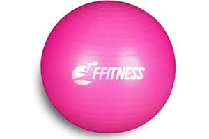 FFitness Ballon Total Body Balance Ball pour gymnastique prénatale, gros ballon de gymnastique (55, 65, 75, 85, 95 cm) anti-éclatement pour gainage, exercices abdominaux, résistance, renforcement