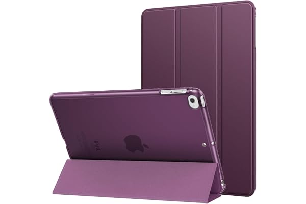 MoKo Coque Compatible avec New iPad Mini (5ème génération) 7.9" 2019/iPad Mini 4 2015, Ultra-Mince et Léger, Demi-Transparent, Couvercle Intelligent avec Réveil/Sommeil Automatique, Violet Sombre