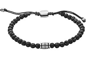 FOSSIL Bracelet en perles Wellness en acier inoxydable pour hommes