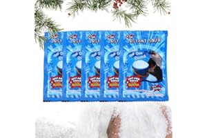 MIKIULY Sofortiges Schneepulver,Fluffiger Kunstschnee,Feiner Pulverschnee, Künstliches Flauschiges Schneepulver,Kunstschnee,Dekoschnee Simulation Schnee für Winter Weihnachten Party Weihnachtsdeko,8g,5 pc