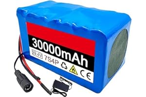 CYUEXIA 29.4V 30Ah E-Bike Battery 24V 7S4P Electric Bike Lithium Ion Battery Pack for 50W-500W Motor Electric Bicycle Scooter with 20A BMS and Charger