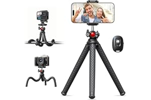 Coolpow Tripode para Móvil, 3 en 1 Portátil & Flexible Tripode Movil Control Remoto Inalámbrico iphone Tripod Stand para Video Recording Vlogging Selfie Con iPhone Android Gopro Cámara Digital Pequeña