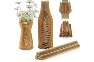 SZSYUMUNION Confezione da 12 manicotti protettivi a bolle d'aria da 35 cm, per traslochi, carta da imballaggio a nido d'ape, per barattoli di vetro, tazze, bottiglie di vino, materiali di imballaggio (35 cm x 12