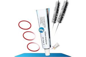 fancility Kit d'entretien pour unité d'infusion Siemens, Bosch, Neff, Gaggenau, 25 g de graisse silicone, 3 joints toriques et 5 brosses de nettoyage pour groupe café EQ5 EQ6 EQ7 EQ8 (2 brosses)