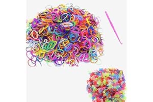 Tuilful 600+ Multi Color Loom Bands Refill Pack with Hook Tool and Colorful Bracelet Connector Art Craft Refills for DIY Bracelet Making Refill Kit (600+)