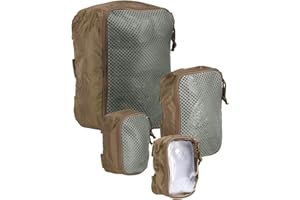 Tasmanian Tiger TT Modular Pouch Set - Juego de Bolsas organizadoras visibles, Mochila y Bolsillos adicionales en 3 tamaños con Parte Trasera de Velcro