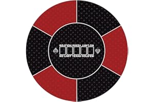 LaiEr Runde Poker Matte, 24/31/47/55 Zoll 6-8 Person Texas Poker Gummimatte, Faltbare Tischplatte, tragbare Poker Tischplatte, geeignet für Poker Spiele, Blackjack, Casino Layout.