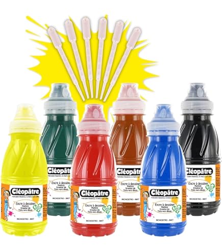 Bloodline Ink Professional Blacklight UV 6 Color Set - 1/2 oz (15 ml) - Highlight Series. Made in The U.S.A. Six Bright Fluorescent Inks for Your Vibrant Ideas