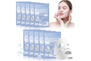JWDMHSJ 10 Stück Bio-Collagen Real Deep Mask, Bio Collagen Mask Overnight, kollagen maske, Bio Collagen Mask, Anti-Falten Lifting Gesichtsmaske, Straffung Mit Hydrolysiertem Kollagen-Hautschutz (D)