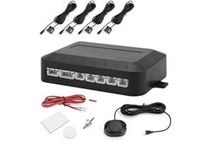 ‎QQMORA Parksensor Einparkhilfe hinten Auto-Rückfahrradar-Kit Warnung Warnanzeige Sondensystem 12V