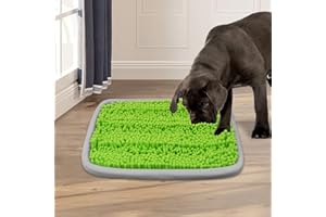 Bakumon Snuffle Mat for Dogs Treat Dispenser,Dog Puzzle Toys Interactive Game,Sniff Foraging Mats for Pet Relieve Stress and Boredom,Machine Washable,Non-slip,Durable(21''x 16'' (Green)