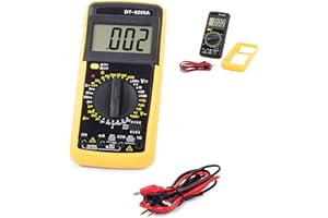 BRICOGAMO TESTER DIGITAL MULTÍMETRO POLIMETRO PROFESIONAL, Medidor De Corriente, Comprobador Tensión Y Probador De Pilas y Batería, Pinza Amperimétrica Y Voltímetro 12v Para Coche Herramientas Electricista