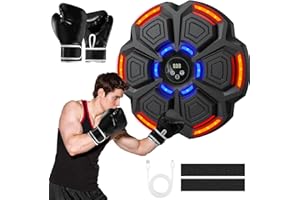 NamYoprce Máquina de Boxeo Musical, Equipo de Boxeo Recargable de Montaje en Pared, Máquina de Entrenamiento de Boxeo Inteligente para el Hogar,Bluetooth, con Guantes De Boxeo