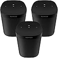 Sonos Three Room Set One SL - The Powerful Microphone-Free Speaker for Music and More - Black