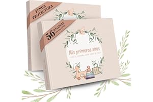 Maname® Album Fotos Bebe Embarazo Primer Año Y Hasta 5 Años – Diario Bebé Para Pegar Fotos Y Escribir Álbum De Fotos Regalos Bebes Baby Shower Y Recien Nacido, Bautizos, Canastilla bebe recien nacido
