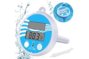 MUPKVY Schwimmende Pool Thermometer, Schwimmbadthermometer, Digitales Solar-Schwimm Wasserthermometer mit Schnur für Außen- und Innenschwimmbäder, Spas, Whirlpools, Aquarien und Fischteiche