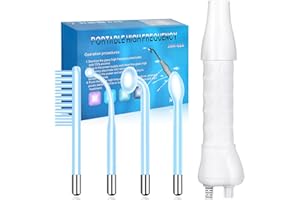Yofuly Máquina de Alta Frecuencia Estetica Facial, con 4 Azul Dispositivos de Masaje Facial, Portátil de Mano de Alta Frecuencia para el Cuidado de la Piel