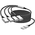 MOGOOD USB Splitter, 4 in 1 USB Cable, USB to USB Adapter, Multi Socket USB Splitter, USB to 4 USB Female Cable Converter Multi USB Ports USB Power Extension Cord for PC/Car/Laptop/U Disk/TV