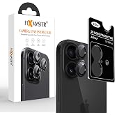 Fixmaster iphone 16-16 Plus Uyumlu Kamera Lens Koruyucu, Siyah, Orijinal Rengiyle Kusursuz Uyum, Darbe Emici, 9H Temperli Cam
