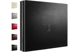 Rdylymx Photo Album 6 x 4 600 Pockets Photos, Black Leather Cover, Extra Large Capacity Family Wedding Baby Anniversary Valentines Picture Albums Holds 600 Portrait and Landscape Photos