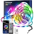 Nexillumi 10m LED Strip Lights, RGB Music Sync Colour Changing Lights,Remote Control and Application Controlled Strip Lights,Suitable for Bedroom,Living Room,Party,Flexible Home Decoration