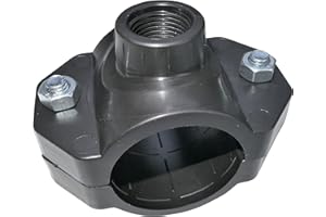 AERZETIX - C51890 - Collarín de toma para tuberías Ø50x1/2'' - con 2 pernos - abrazadera de derivación para tubos secundarios - racor plástico para manguera de agua con rosca hembra