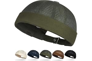 Initlove Docker Hat for Mens Mesh Beanie Cap Breathable Brimless Sailor Hat