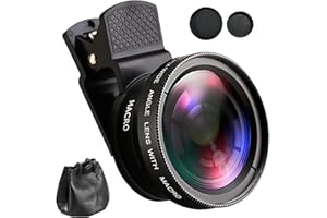 FADRUN Lente de Cámara de Teléfono 2 en 1, Lente Gran Angular de 140 Grados,Lente de cámara Macro HD de 12.5 x para iPhone 0.45X, Teléfono Kit de Lentes para iPhone 12 13 14/Pro, Samsung 10/s24 etc