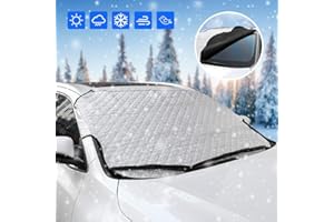 AUERVO Car Windscreen Snow Cover Windshield Snow Ice Cover Frost Waterproof Windproof Dustproof Scratch Resistant Outdoor UV Protection Car Covers for SUV Most Vehicle (L size (58"(W) X 40"(H)))