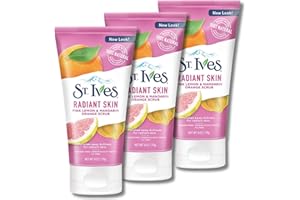 BEAUTY MIX St. Ives Radiant Skin Face Scrub for Dull Skin, Pink Lemon and Mandarin Orange, Dermatologist-Tested Face Wash Scrub with 100% Natural Exfoliants, 150 ml, Pack of 3 for Brighter, Smoother Skin