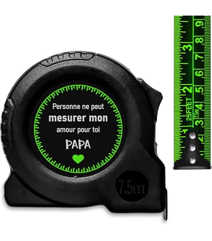 Mètre Ruban Gravé Cadeau Homme - Message Personnalisé "Personne Ne Peut Te Mesurer" - Idée Cadeau Papa, Mari, Grand-Père - 6