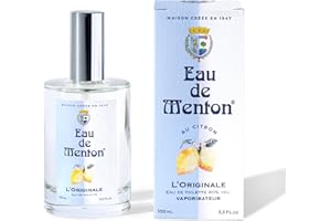 PRESTIGE DE MENTON Eau de Menton – Eau de Toilette Citron – Notes d'Agrumes – Parfum Naturel Mixte Vegan, Fraîcheur Légère – Fabriqué en France (100 ml)