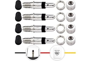 ANYKING Set completo di 16 pezzi per bicicletta Dunlop: 4x inserto per valvola, dado per cerchione, dado di risvolto, tappi per valvole anche per Puky Rad, valvola standard NV DV BV