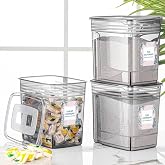 Meleni Home 3 Pieces 5.5 Liter Jumbo Storage Box - Tablet Detergent Storage Container with Lena Bathroom Organizer Label