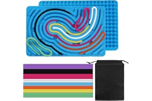 HUKUMA Sensorik Spielzeug Activity Board,Silicone Sensory Fidget Toys,Doppelseitiges Spielzeug Zur Autismus, Stress, ADHD, Anxiety Spiele Play Toy Für Kinder ab 3 Jahr, mit Reisetasche & 20 Schnüren