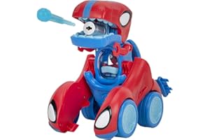 Spidey and his Amazing Friends MARVEL Spidey-Rex Racer - 8-Inch Vehicle with Sounds that Transforms from Vehicle Into Dinosaur