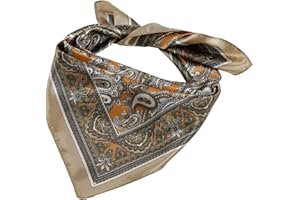 QBSM Womens 23.6 inch Satin Silk Feeling Formal Square Neck Scarf Head Hair Wraps Kerchief