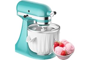 Coolcook Embout pour crème glacée pour Kitchenaid, compatible avec les batteurs 4,5-6 Qt, sorbetière 2 quart pour sorbet, gelato, frozen yogurt