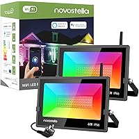 Novostella RGB Strahler 60W 2er Set, LED Strahler außen Kompatibel mit Alexa Google Home, RGBW Fluter, APP-Steuerung 16…