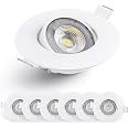Lot 12 Spots LED Encastrables EMOS 5W 450lm - 6500K Blanc Froid - Orientable 50° - Extra Plat 25 Mm