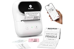 Phomemo Impresora de Etiquetas Autoadhesivas, M108 Mini Bluetooth Termica Etiquetadora Adhesivas Portátil Label Printer Compatible con Smartphones&PC para Oficina Tienda Hogar con Etiqueta-Rosa