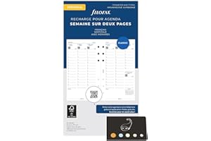 Blumie Shop Filo Recharge Civile 2026 Verticale Personal Français 1 Semaine Sur 2 Pages Compatible Avec Filofax + 1 Index Adhésif Blumie (Civil Vertical)