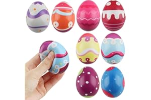 Ostereier Stressball, dellyy 8 Stück Bunte Superweiche Squeeze Ostereier, Stressball Ostern Ei, Stressball Eier Oster Mitgebsel Kinder, Langsam steigender Stressball, Osterkorbfüller, Partyartikel