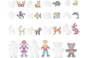 HENGBIRD 15 Pezzi Base per Perline a Fusione, Pegboard Trasparenti per Perlines a Fusione con 15 Carte Colorate 5 MM Perline da Stirare Kit Basi per Perlina da Stirare per Bambini Fai da Te