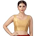 Studio Shringaar Women's Readymade Art Silk Sleeveless Saree Blouse