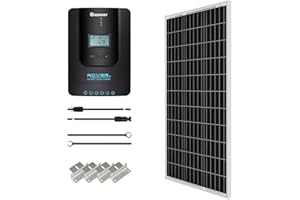 Renogy 12V 500Wh Solaranlage, Inselanlage Solar Set mit 100W 12V Monokristallin Solarmodul, 12V 20A MPPT Solarladeregler, Kabeln und Halterungen für Garten, Balkon, Camper, RV und Wohnmobil