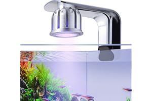 FEDOUR 14.5CM Small Clip On Aquarium LED Light with Adjustable Timer & 10-Level Brightness, 3 Lighting Modes Fish Tank Light, USB 5V Aquarium Lamp for Desktop Tank/Betta Tank/Shrimp Tank