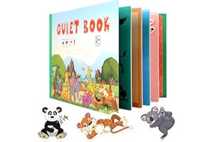TOPJOWGA Montessori Quiet Book, Jeux Montessori Jouet Éducatif, Éducatif Préscolaire, Livre de Puzzle Jeu de Réflexion, Jouet Educatif D'activités Livre Silencieux pour Enfants Âgés de 3 Ans et Plus