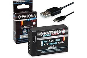 PATONA USB-C Platinum Batteria Ricambio per LP-E17 Compatibile con Canon EOS RP R8 R10 R50 R100 77D 200D 250D 750D 760D 800D 850D M3 M5 M6 Rebel SL3 SL2 Kiss X8i X9