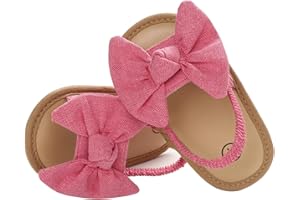 Siyova Scarpe Neonata Sandali Scarpe Primi Passi Moda Tinta Unita Nodo a Fiocco In Stile Dolce Traspirante Antiscivolo Principessa Bambina Scarpine da PiattoPasseggio Bimba